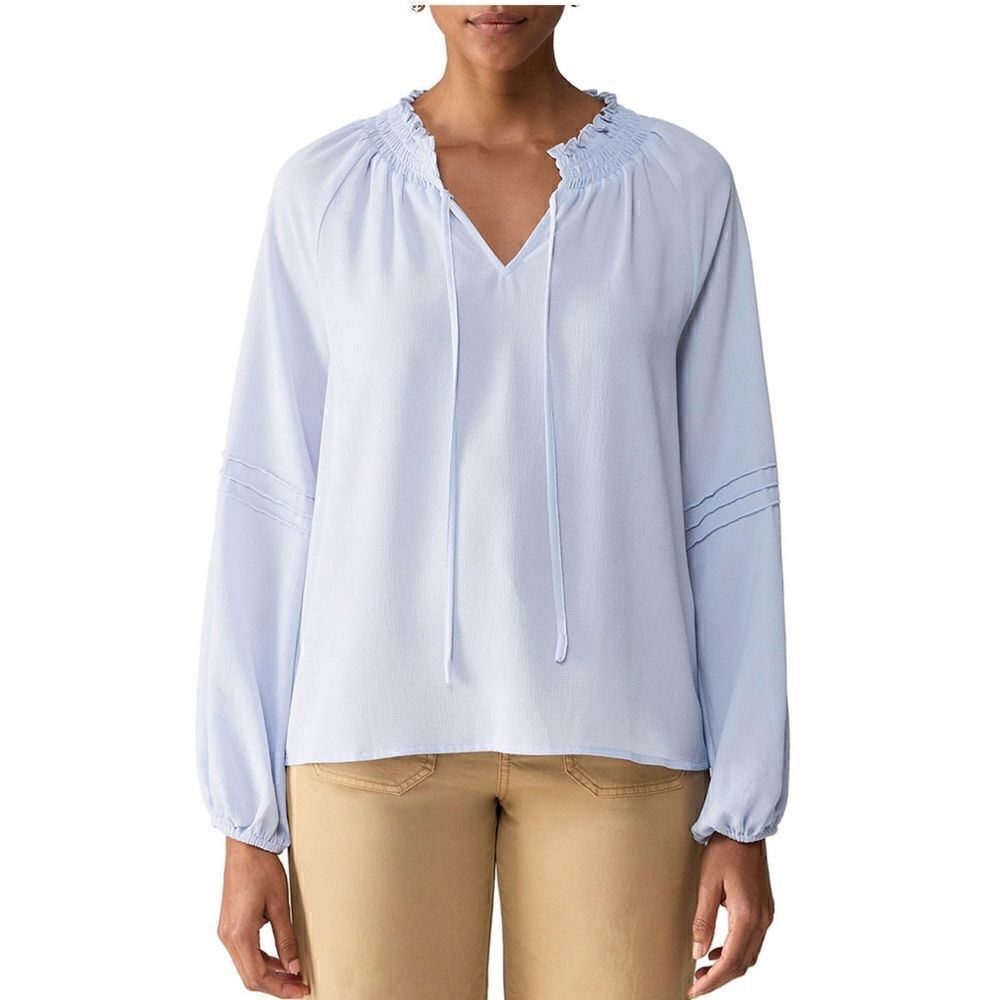 Social Standard Sanctuary Tallie Long Sleeve Peasant Top NWT Sz M Seaspray Blue